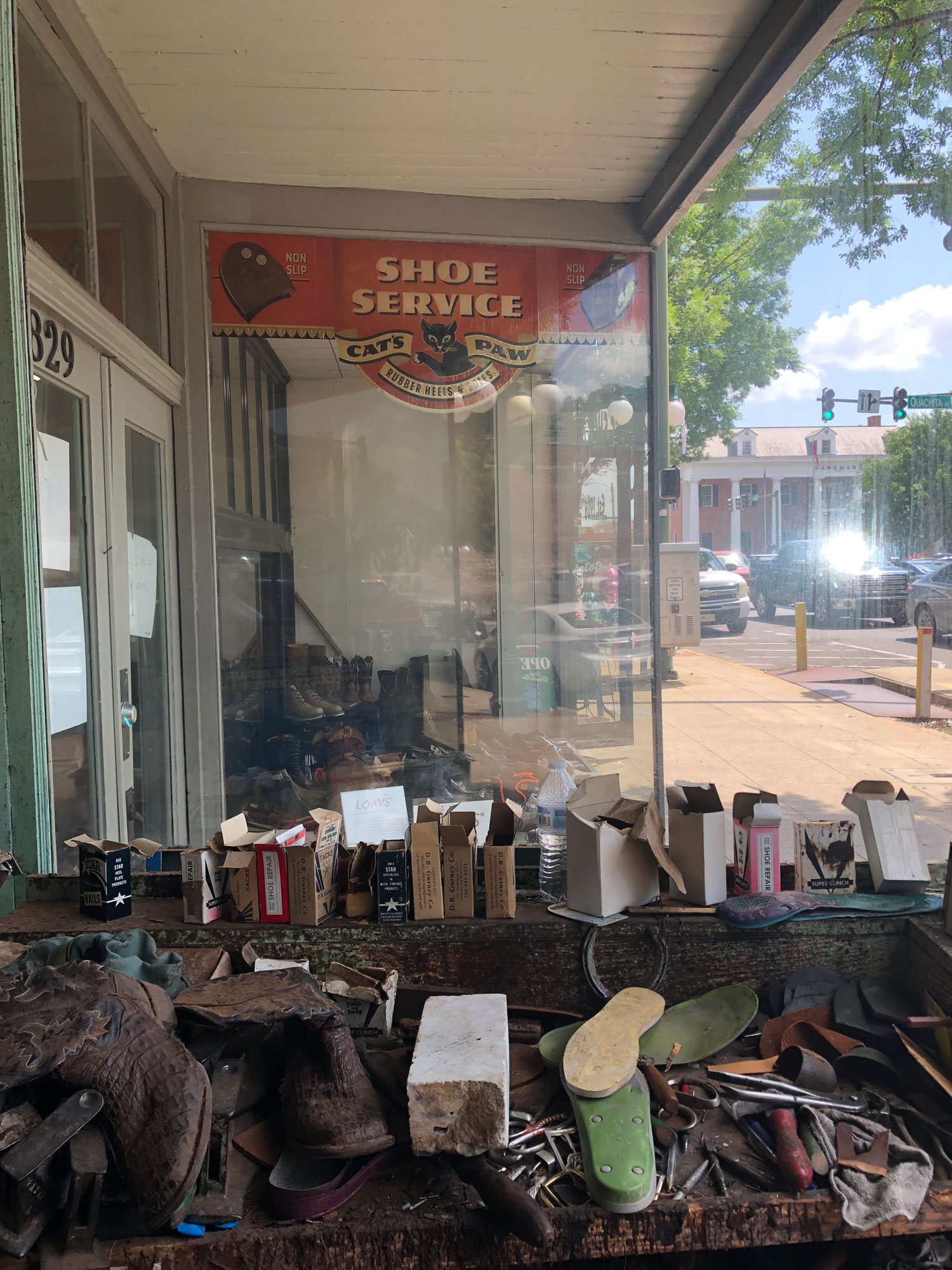 John's Shoe Hospital Inside Window